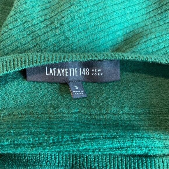 Lafayette 148 100% Wool Batwing Sleeve Classic Green Pullover Sweater - Picture 7 of 10